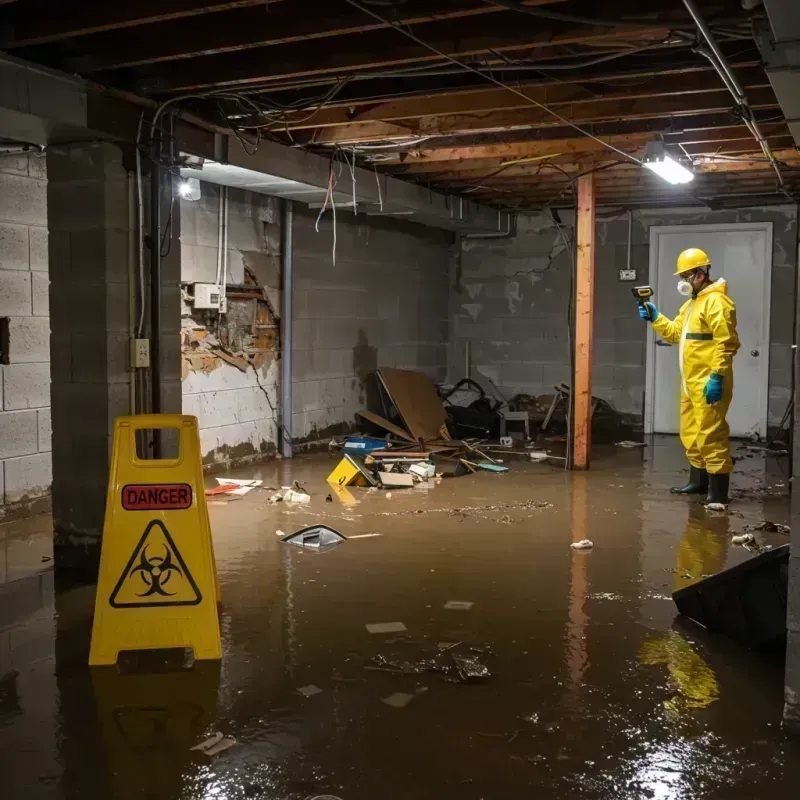 Flooded Basement Electrical Hazard in Lansing, IL Property